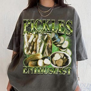 T-shirt graphique vintage des années 90 pour les amateurs de cornichons, chemise Retro Comfort Colors® Pickle Lover, chemise étrange, chemise bâillon drôle, t-shirt stupide délavé de l'an 2000