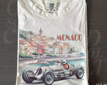 Monaco 1937 Racer Vintage Style Tshirt, Retro Comfort Colors® Y2k Race Car Shirt, Nostalgia Race F1 Tee, Motorsport Apparel Unisex Shirt