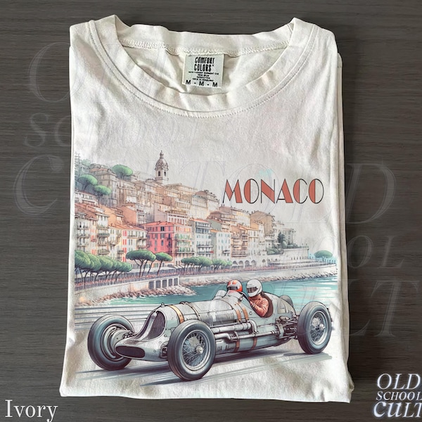 Monaco 1937 Racer Vintage Style Tshirt, Retro Comfort Colors® Y2k Race Car Shirt, Nostalgia Race F1 Tee, Motorsport Apparel Unisex Shirt