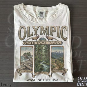 Olympia Nationalpark Vintage Grafik-T-Shirt, Retro Comfort Colors® Washington USA 90er Jahre Ruby Beach Tee