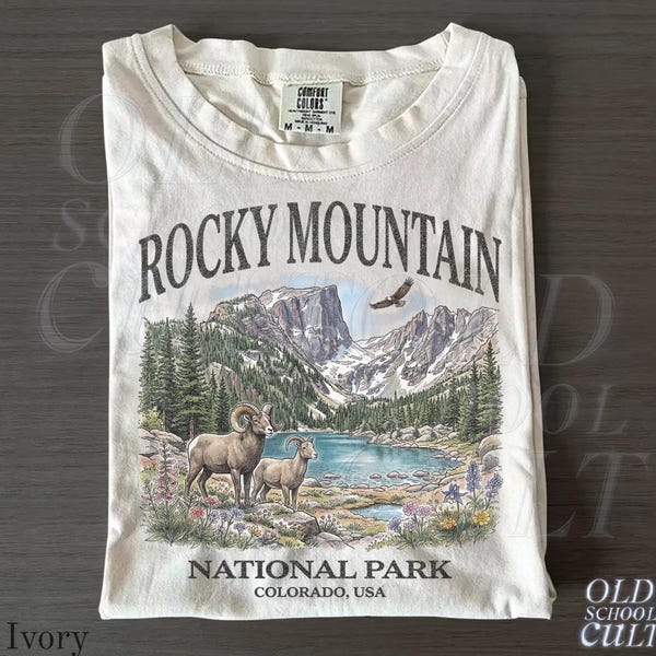 Rocky Mountain National Park Vintage 90s Graphic T-Shirt, Retro Comfort Colors® Colorado USA Nostalgia Unisex Tee
