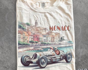 Monaco 1937 Racer Vintage Style Tshirt, Retro Comfort Colors® Y2k Race Car Shirt, Nostalgia Race F1 Tee, Motorsport Apparel Unisex Shirt