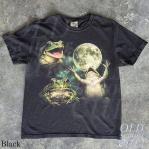 Frog Moon Vintage Graphic T Shirt, Retro Amphibian Nature Tee, Cottagecore Gift image 8