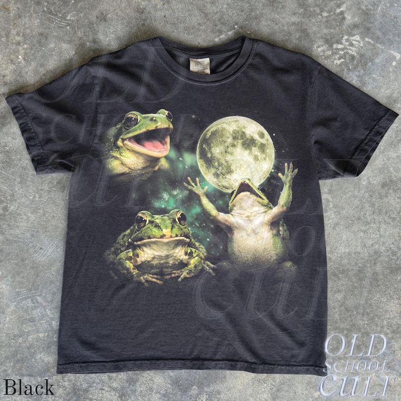 Frog Moon Vintage Graphic T Shirt, Retro Amphibian Nature Tee, Cottagecore Gift image 8