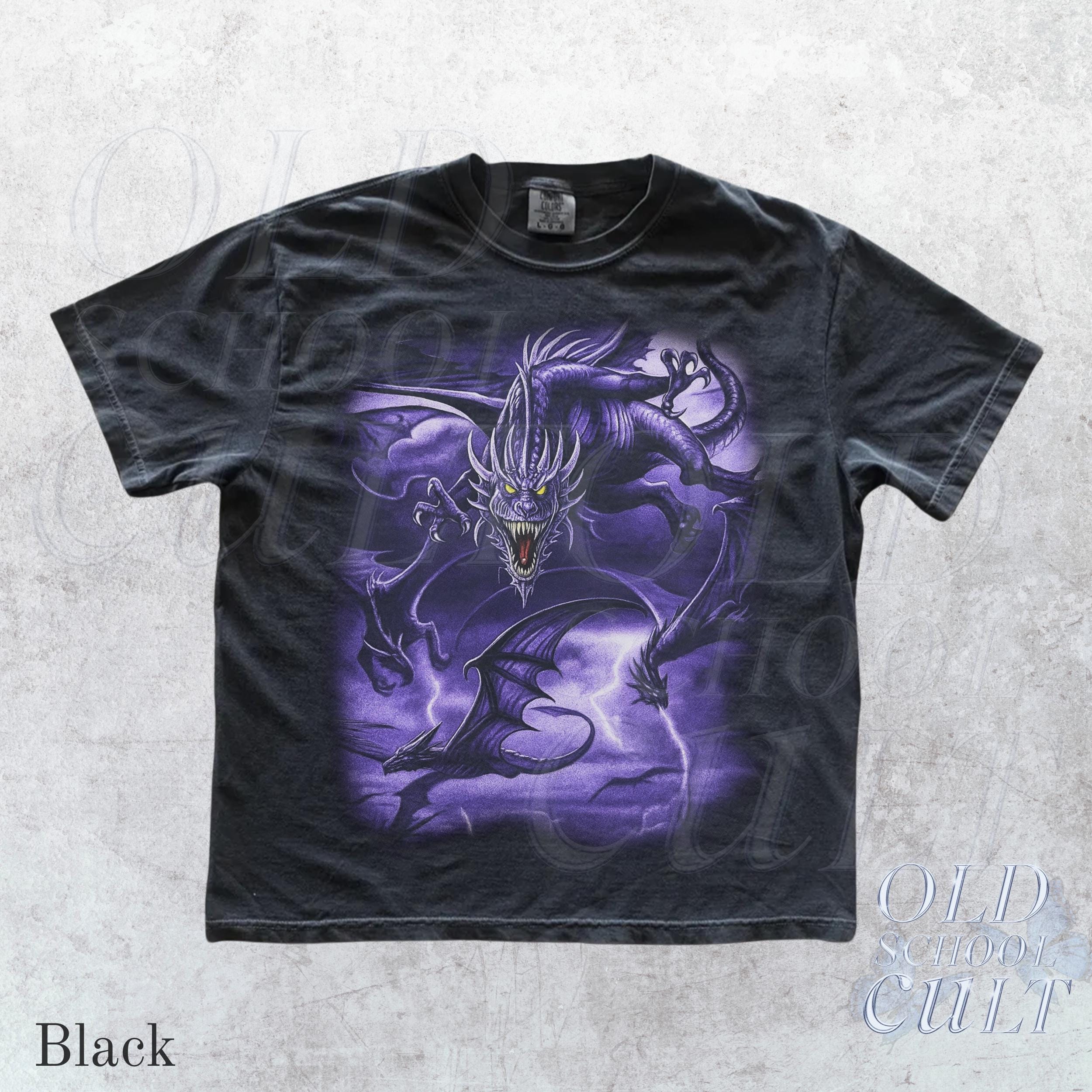 Dragon Vintage 90s Style Limited Graphic Shirt,purple Dragon