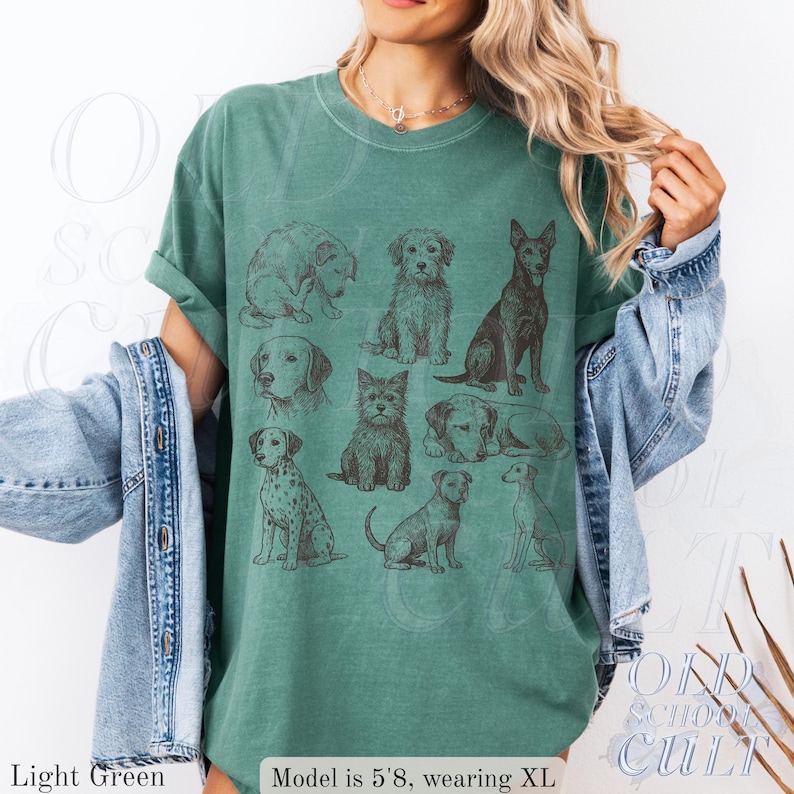 Dogs 90s Vintage Tattoo Style Tshirt, Retro Comfort Colors® Y2k Dog ...