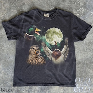 Mallard Duck Moon Vintage Graphic T Shirt, Retro Wildlife Bird Tee, Hunting Nature Gift image 8