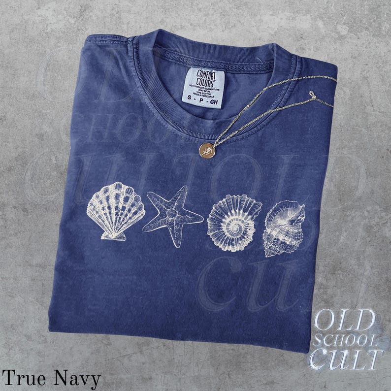 Shell Style Shirt Comfort Colors® Sea Shells 90s Vintage Style Tshirt, Retro Y2k Ocean ...