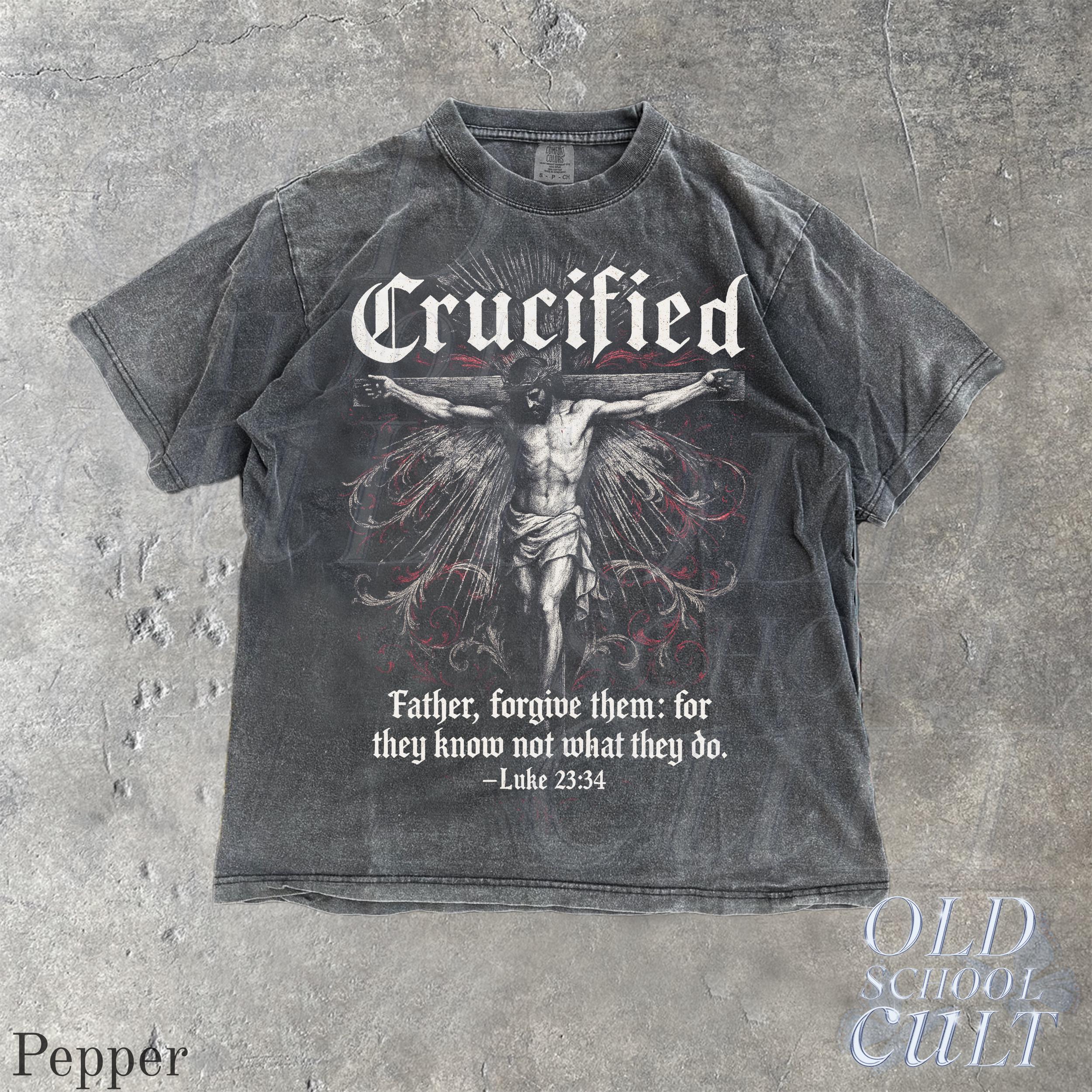 Vintage Art Jesus Cross 十字架 Tシャツ アート　90s Crucified Vintage 90s Graphic Shirt, Retro Jesus Cross Comfort