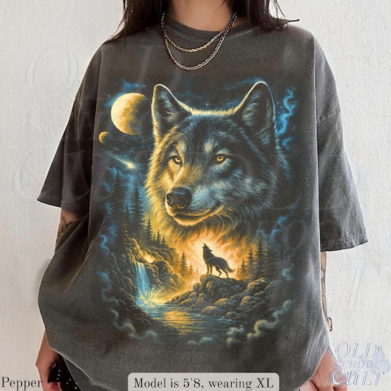 Wolf Vintage 90s Graphic Style Comfort Colors® Tshirt, Grunge