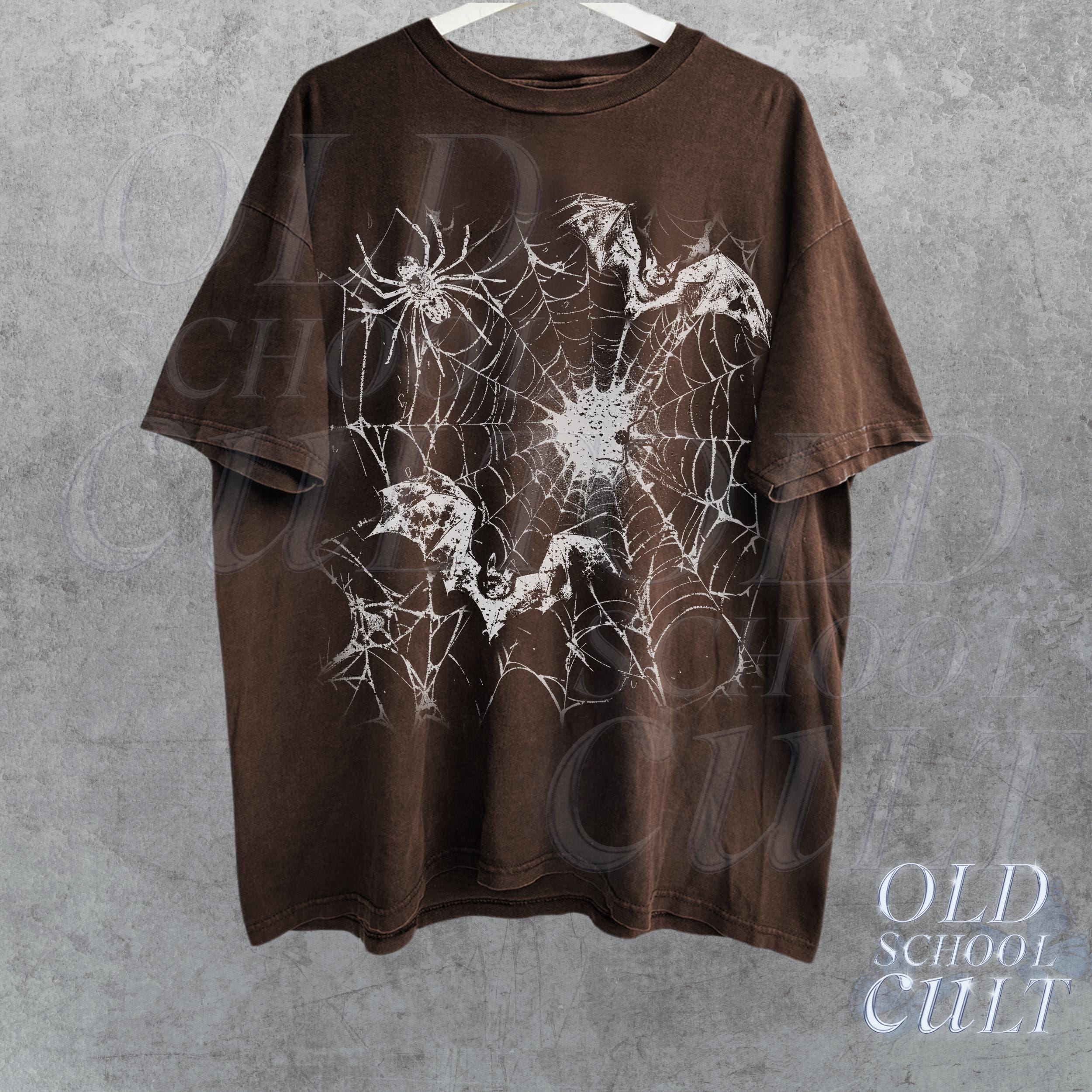 Spider Web Bat Vintage Y2k T-shirt, Retro Horror 90s Style Bat T