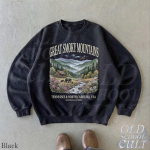 Great Smoky Mountains Sweatshirt, National Park Crewneck, Tennessee North Carolina Pullover, Vintage Nature Graphic Sweater image 4