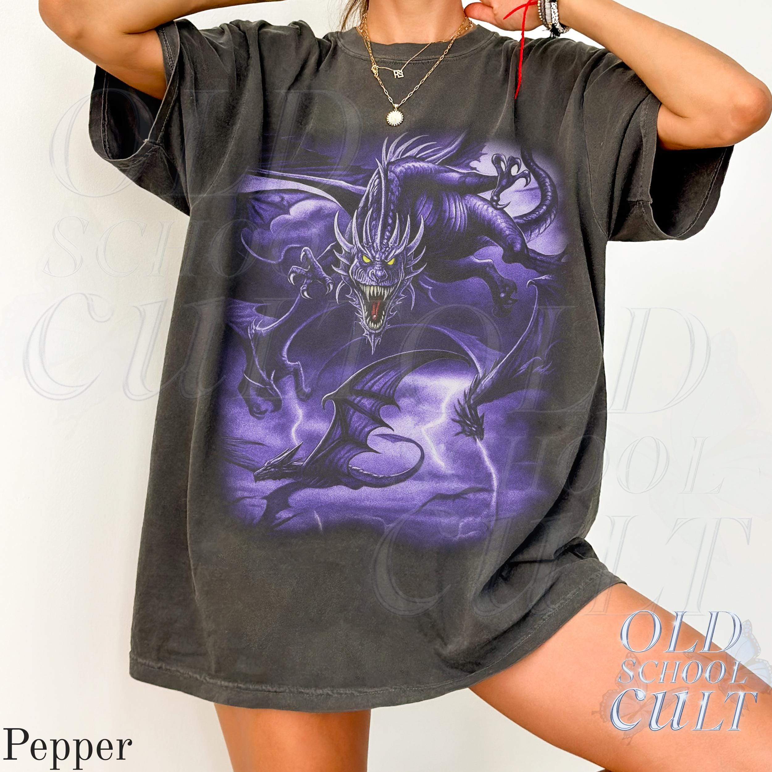Dragon Vintage 90s Style Limited Graphic Shirt,purple Dragon