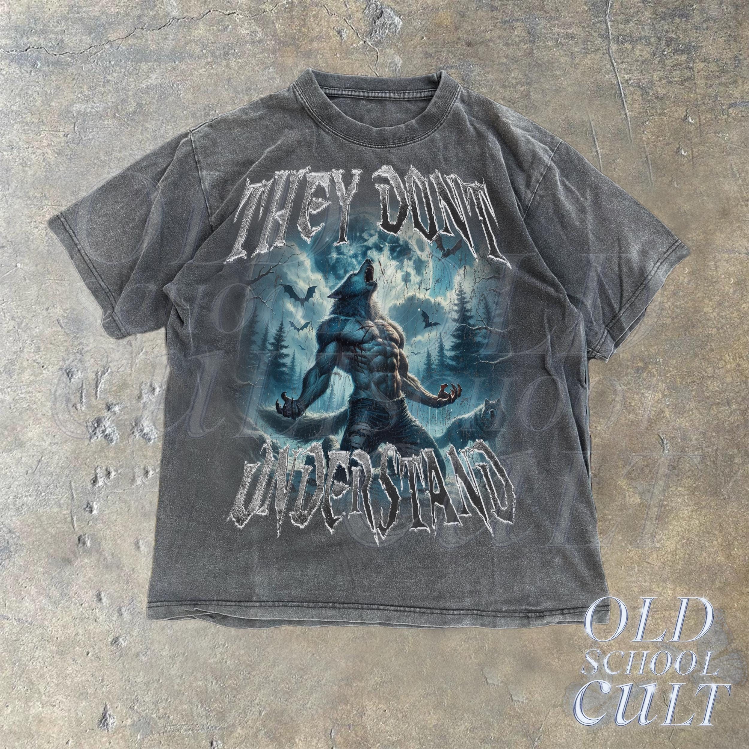 They Dont Understand Wolf Howling Meme Vintage Graphic Shirt