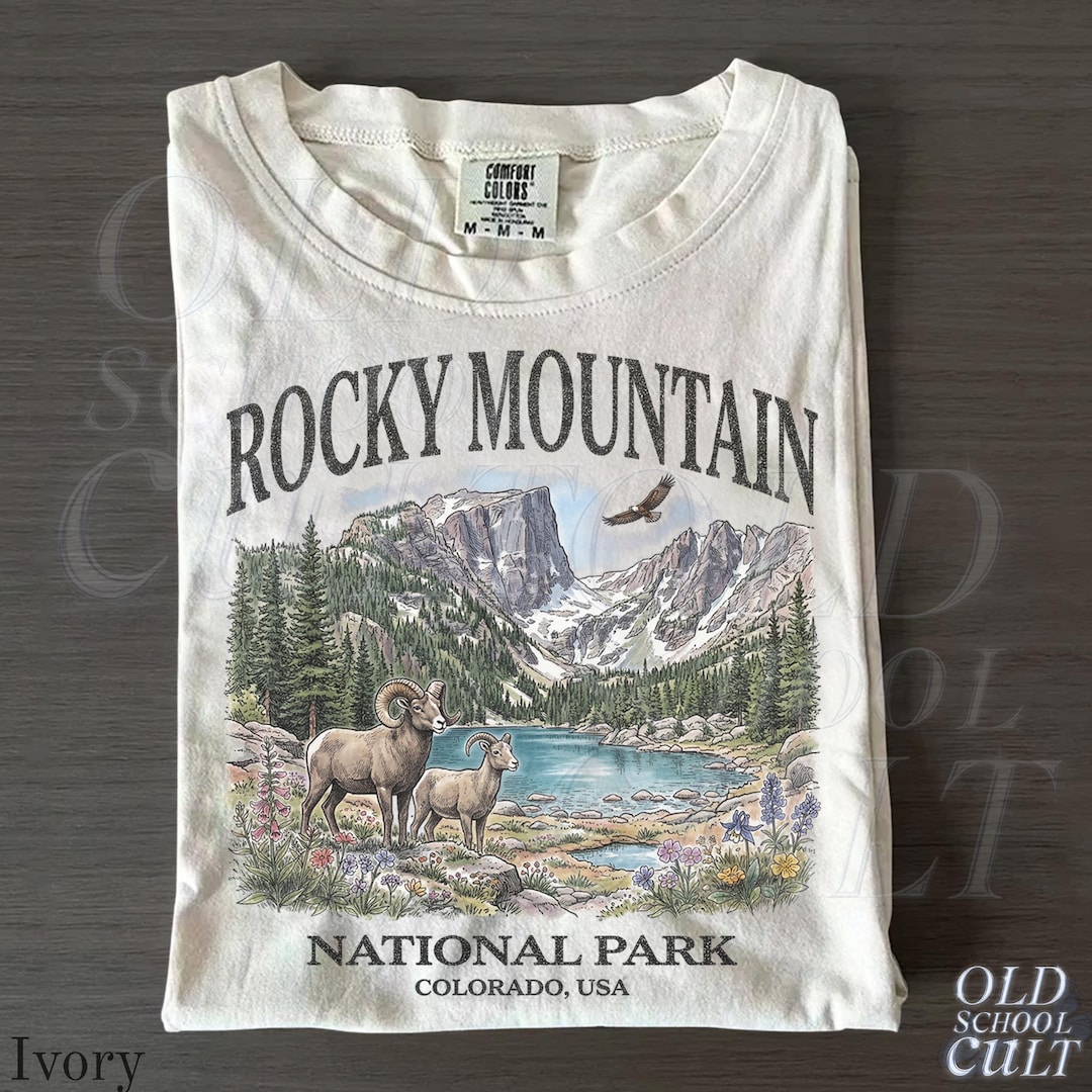 Rocky Mountain National Park Vintage 90s Graphic T-Shirt, Retro Comfort Colors® Colorado U