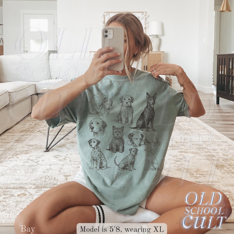 Dogs 90s Vintage Tattoo Style Tshirt, Retro Comfort Colors® Y2k Dog ...