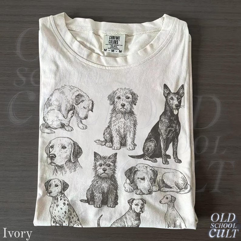 Dogs 90s Vintage Tattoo Style Tshirt, Retro Comfort Colors® Y2k Dog ...