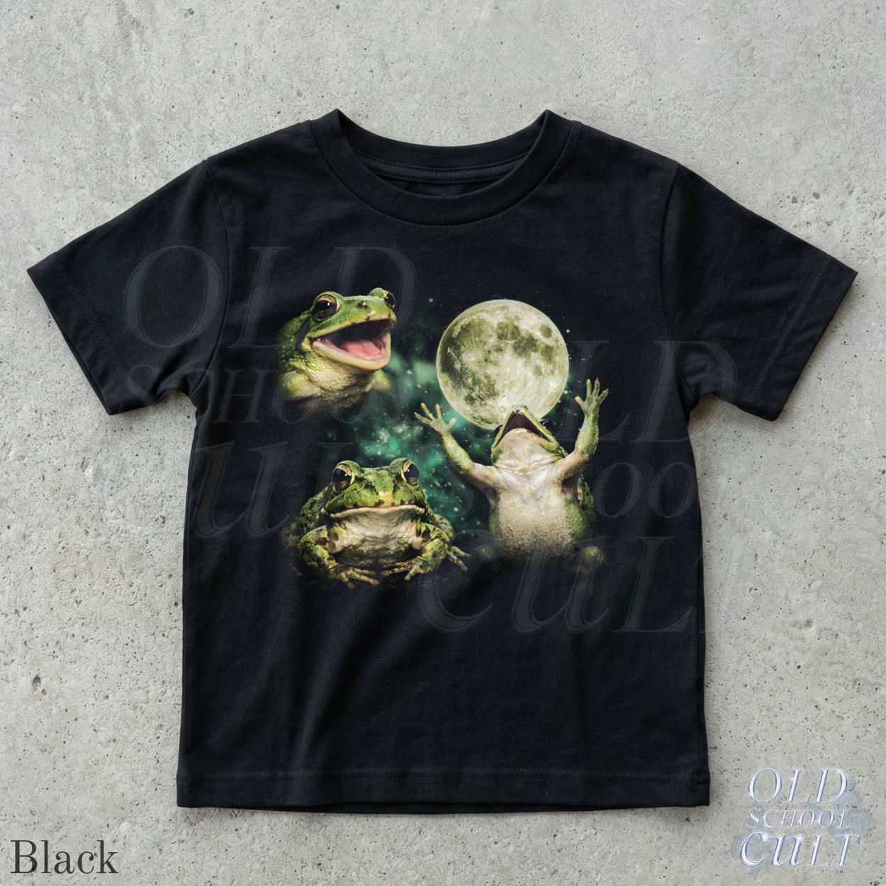 Frog Kids T-shirt, Funny Frog Moon Graphic Tee, Cute Amphibian