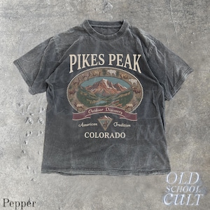 Vintage Pikes Peak Colorado Graphic Tshirt, Retro Comfort Colors® Mountain Outdoor 90s Nostalgia Camping Unisex Shirt Pepper