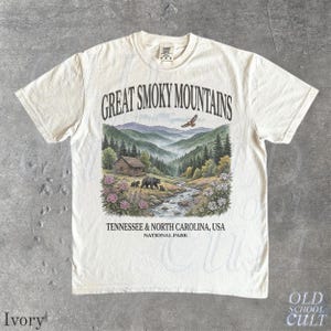 Great Smoky Mountains National Park Vintage 90er Jahre Grafik-Shirt, Retro Comfort Colors®Mountain Cabin Bear USA Nostalgie Unisex T-Shirt Bild 8
