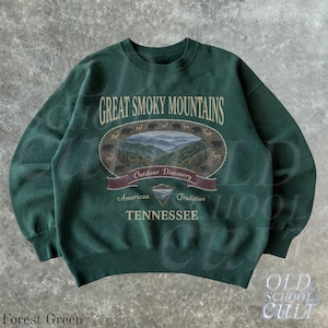 Retro Great Smoky Mountains Tennessee Sweatshirt, Vintage 90er Jahre Retro National Park Rundhalsausschnitt, Nostalgie Wandergeschenk Old School Bild 8