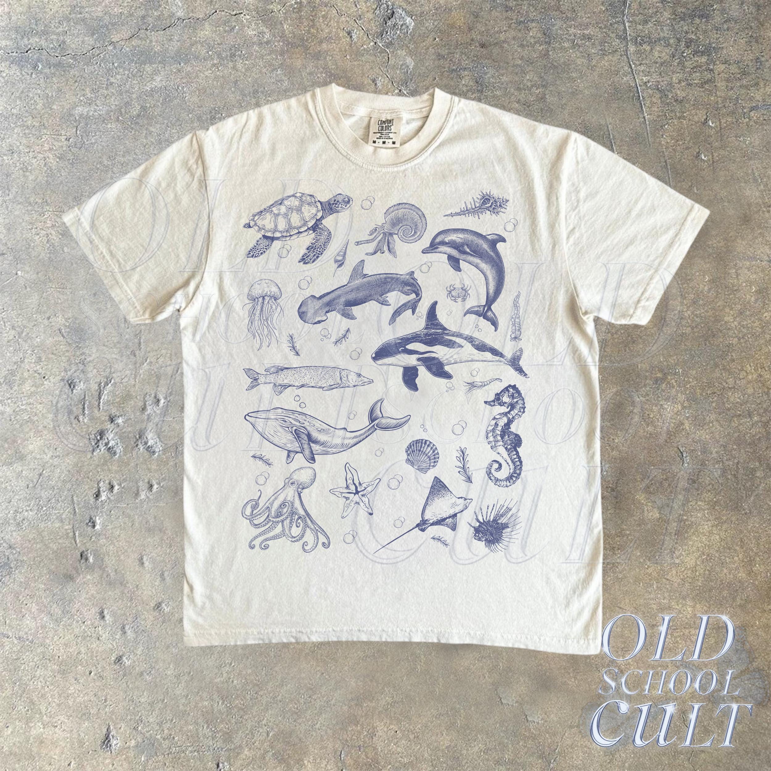 Sea Animal 90s Retro Tshirt, Ocean Nature Shirt, Sealife