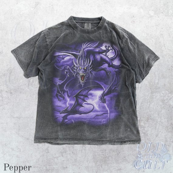 Dragon Vintage 90s Style Limited Graphic Shirt,purple Dragon