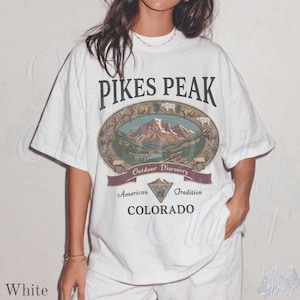 Vintage Pikes Peak Colorado Graphic Tshirt, Retro Comfort Colors® Mountain Outdoor 90s Nostalgia Camping Unisex Shirt image 13