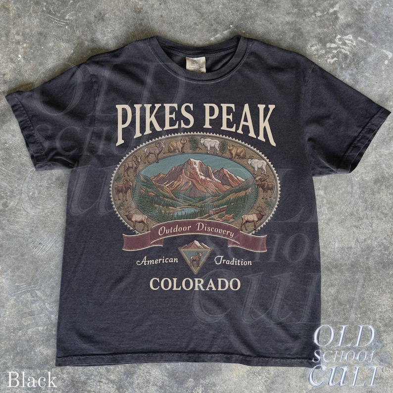 Vintage Pikes Peak Colorado Graphic Tshirt, Retro Comfort Colors® Mountain Outdoor 90s Nostalgia Camping Unisex Shirt image 15