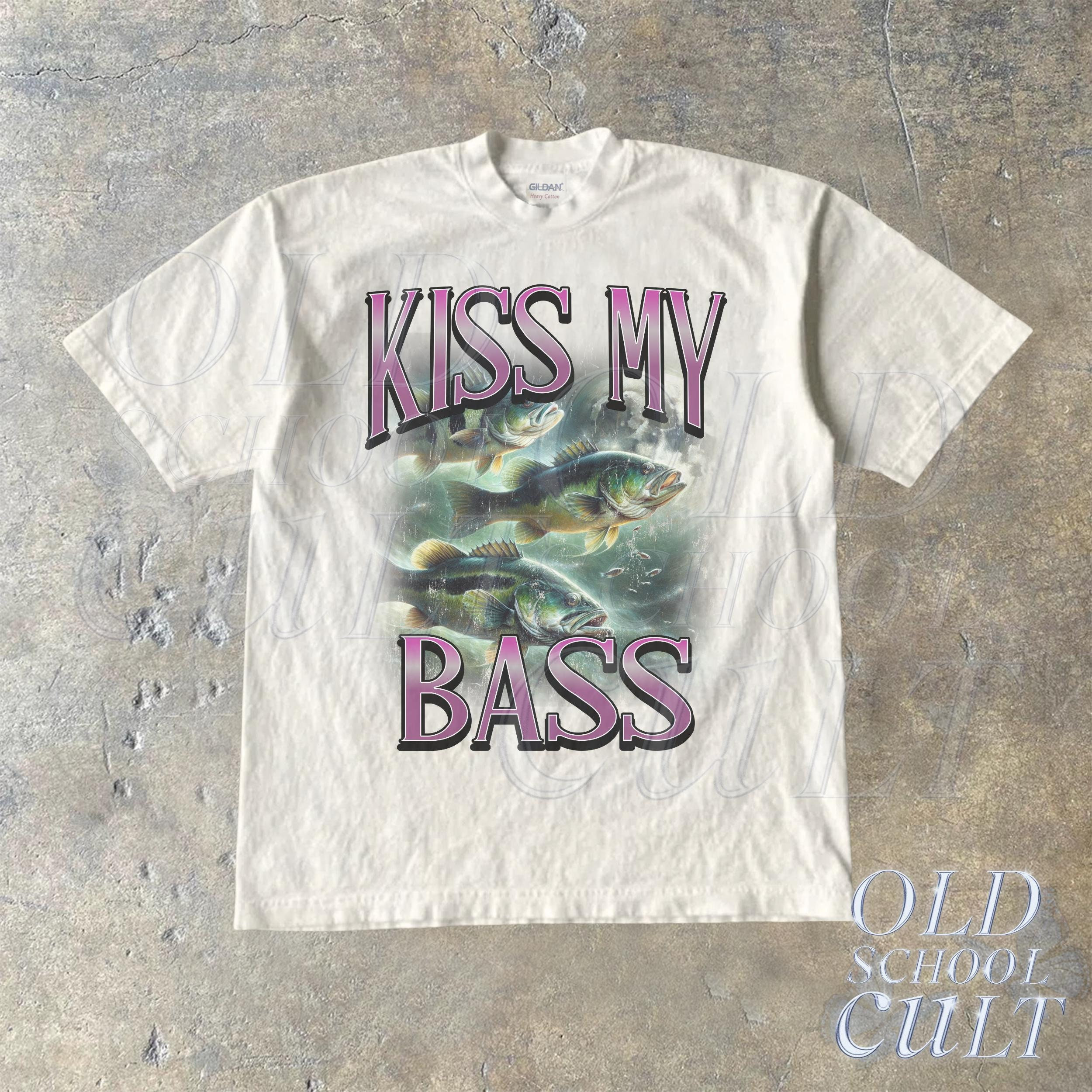 Kiss My Bass Tee Fishing Illustration Funny T-Shirt Kiss My Bass Tee Fishing Illustration Funny T-Shirt