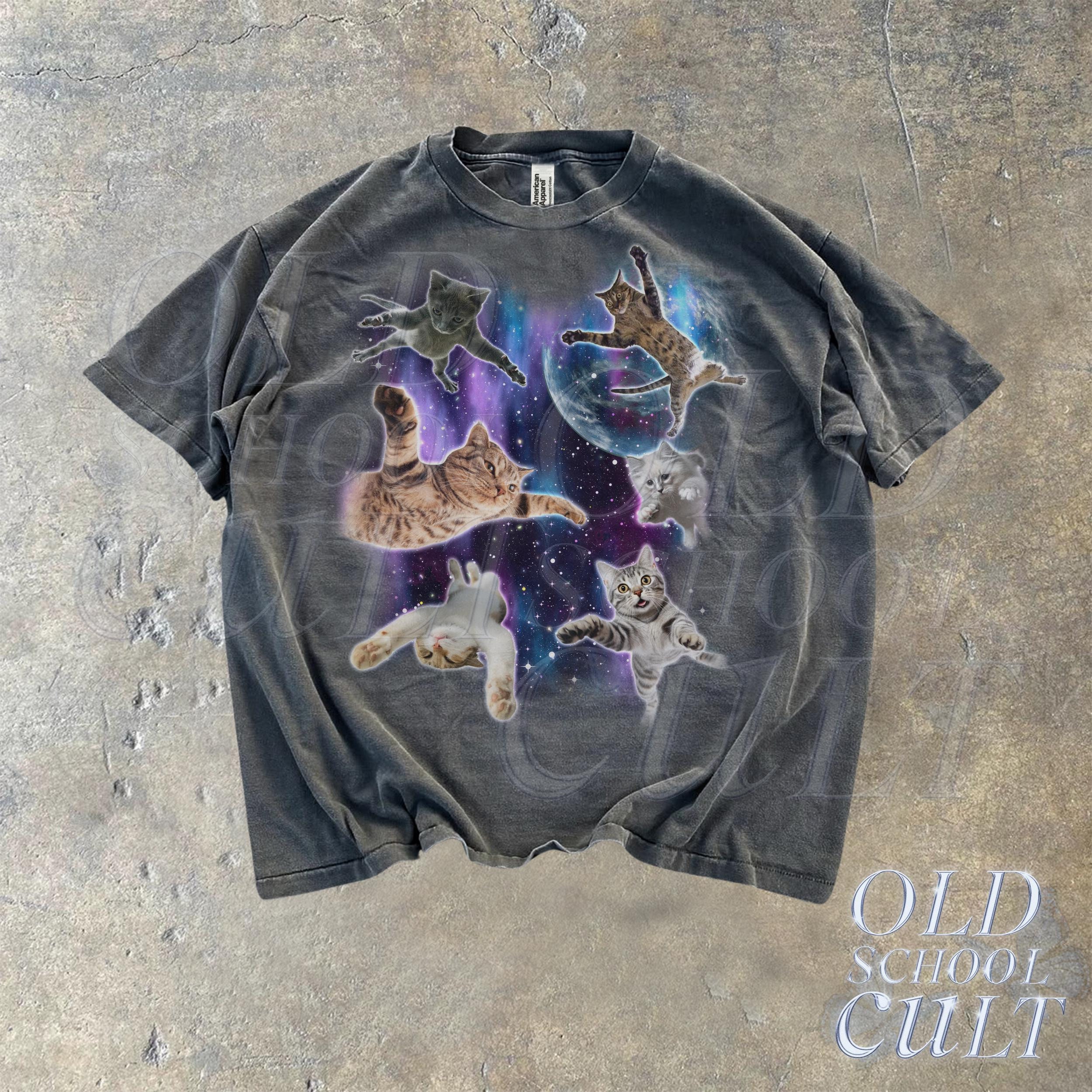 ★AWESOMEUS★ FLYING CAT PIGMENT TSHIRT 2COLOR Flying Cat Shirt - Etsy