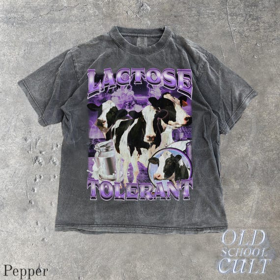 Lactose Tolerant Vintage Bootleg T-shirt, Retro Milk 90s Funny