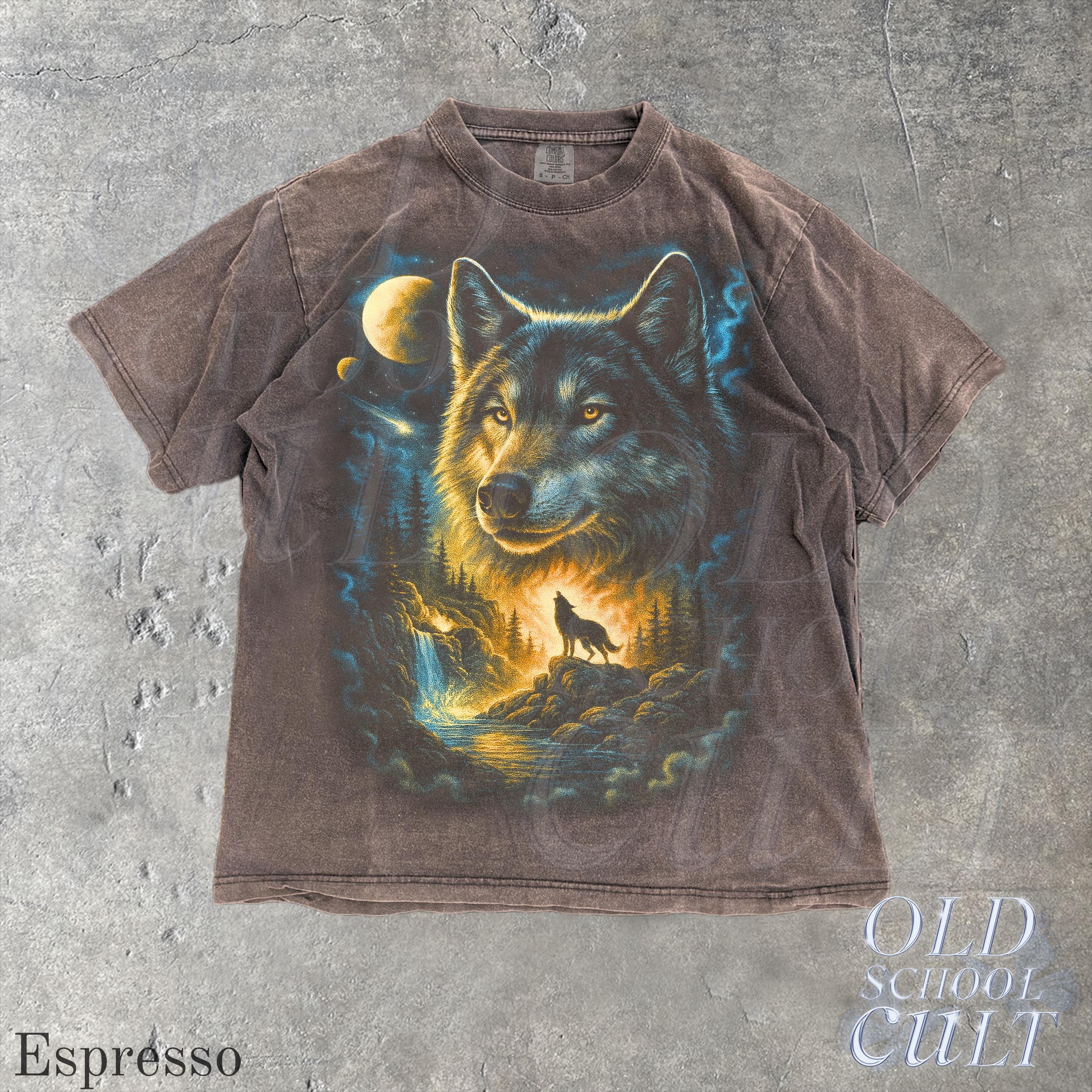 Wolf Vintage 90s Graphic Style Comfort Colors® Tshirt, Grunge 