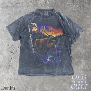 Elk Graphic T-Shirt, Wilderness Wildlife Nature Tee, Comfort Colors® Pepper Shirt, Vintage Outdoor Adventure Top, Hiking Camping Gift Denim