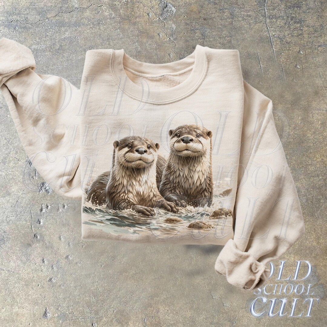 Two River Otters Wilderness 90s Sweatshirt Nineties Vintage Mustelids Two River Otters Wilderness 90s Sweatshirt Nineties Vintage Mustelids