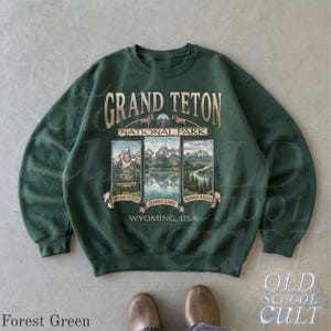Retro Grand Teton National Park Sweatshirt, Vintage 90s Wyoming Crewneck, Nostalgia Mountain Hiking Old School Gift image 3
