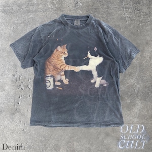 T-shirt graphique chats fumeurs, t-shirt chat vintage poing bosse, chemises Streetwear rétro, haut chaton drôle, t-shirt unisexe surdimensionné avec de la bière fraîche image 8