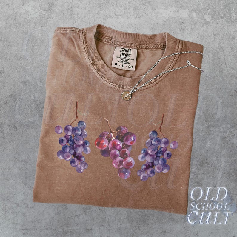 Grape T Grapes Vintage Style 90s Tshirt, Retro Comfort Colors® Y2k Grapes Cute ...