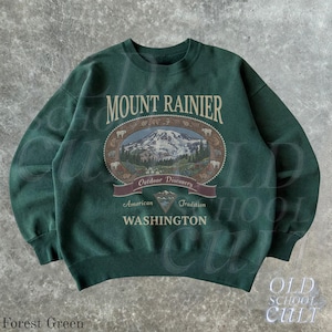 Retro Mount Rainier Washington Sweatshirt, Vintage 90s American Tradition Pacific Northwest Crewneck, Nostalgia Hiking Old School Gift image 7