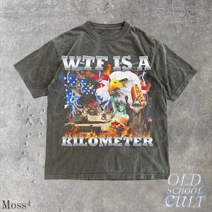 Camiseta WTF Is A Kilometer Divertida Camiseta Patrimonial USA Eagle Gráfico Camiseta Vintage American Meme Camiseta 4 de Julio Retro Unisex Regalo del Día de la Independencia Moss