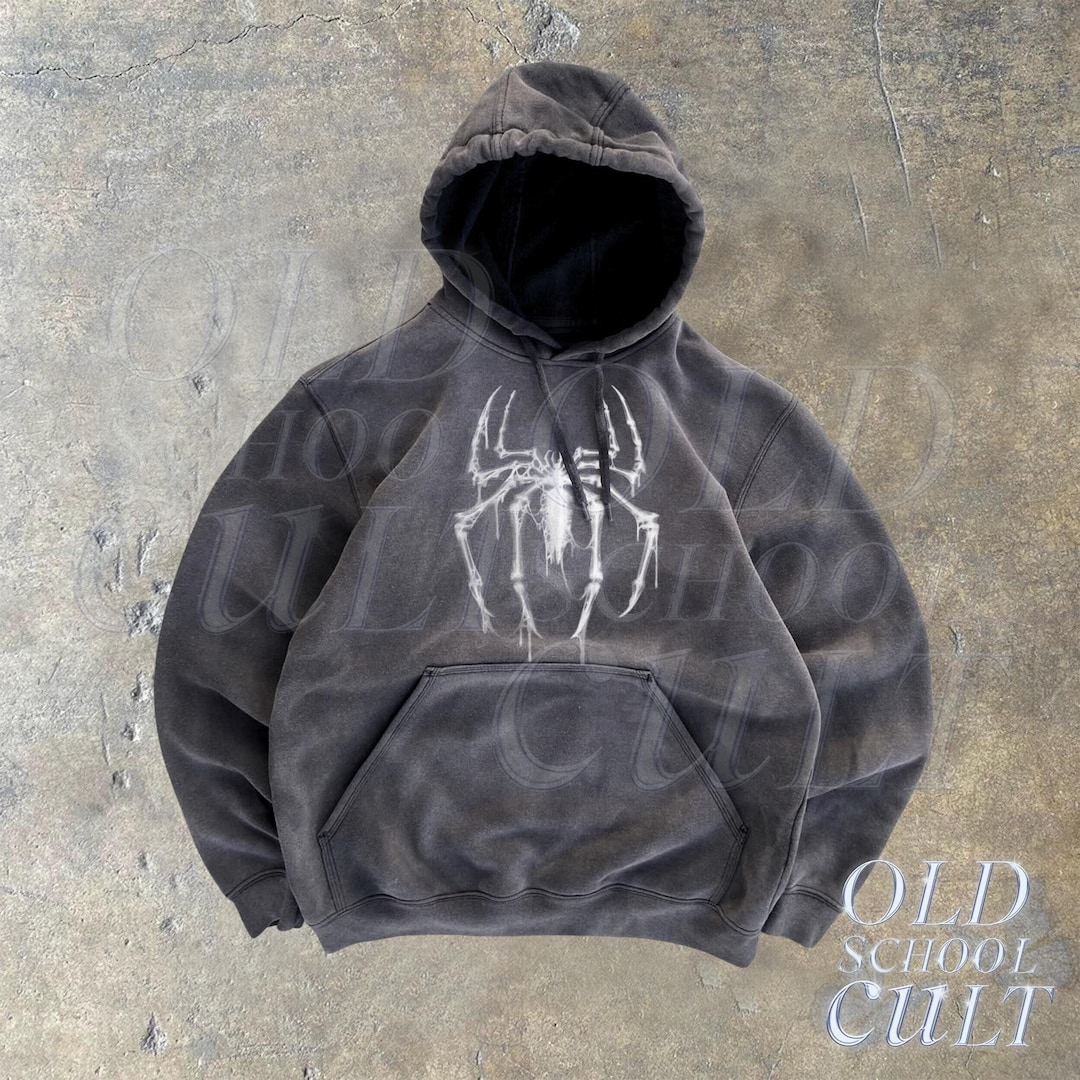 90s Spider Web Reflector Nylon Hoodie Rare