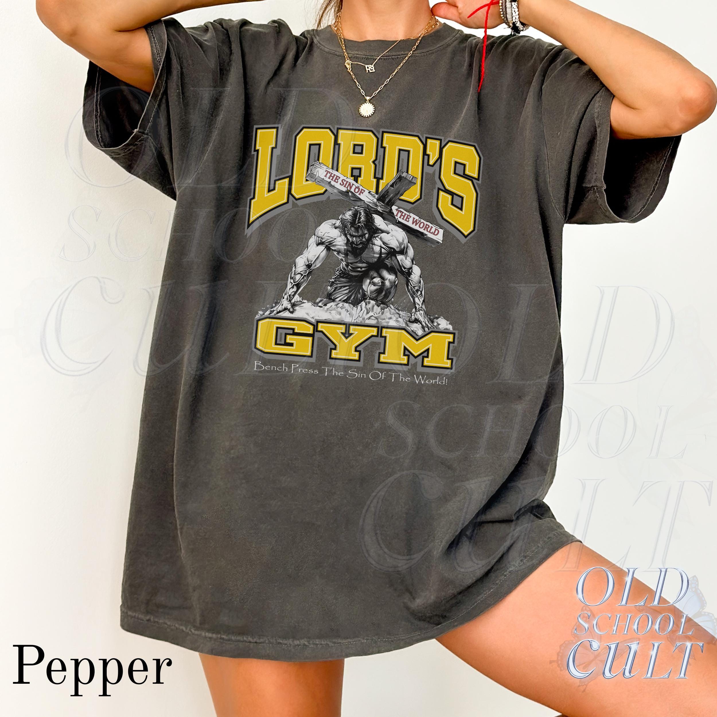 Lords Gym Vintage 90s Style Tshirt, Retro Comfort Colors® Y2k Jesus Pump Cover Shirt, Gym Apparel, Retro Gym Shirts, Adult Washed Shirts