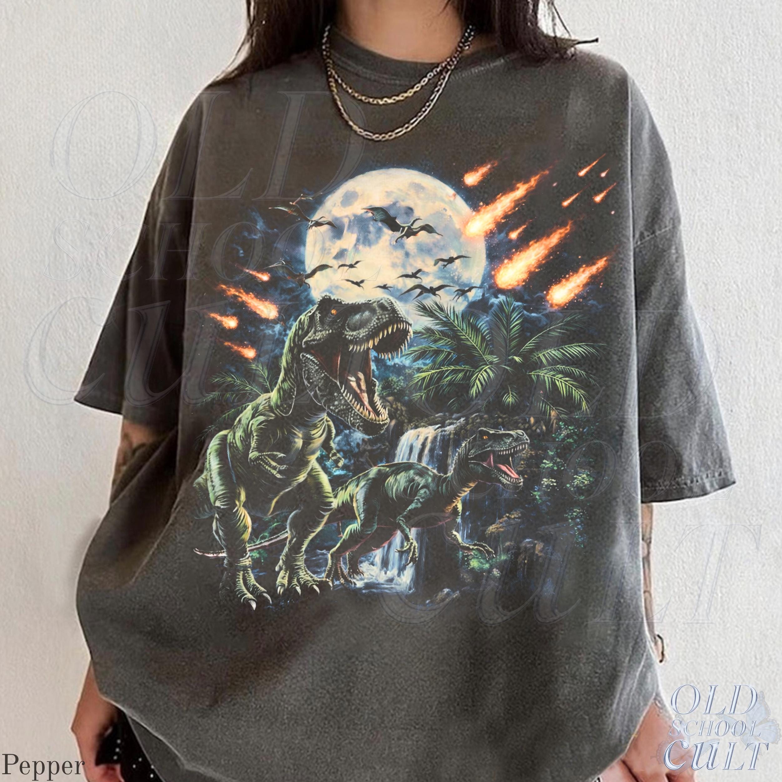 Vintage Dinosaur 90s Graphic T-shirt, Retro T-rex & Raptor Shirt