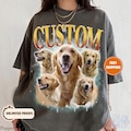 Custom Pet Vintage Bootleg T-Shirt, Retro Personalized  Pet Photo + Name Comfort Colors® Shirt, Custom Dog Portrait Top,Design Cat Shirt Tee