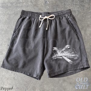 Short de survêtement en polaire Frog Année 2000 en polaire, short de sport délavé rétro, pantalon teint en grunge, surdimensionné gothique escarpin de gymnastique