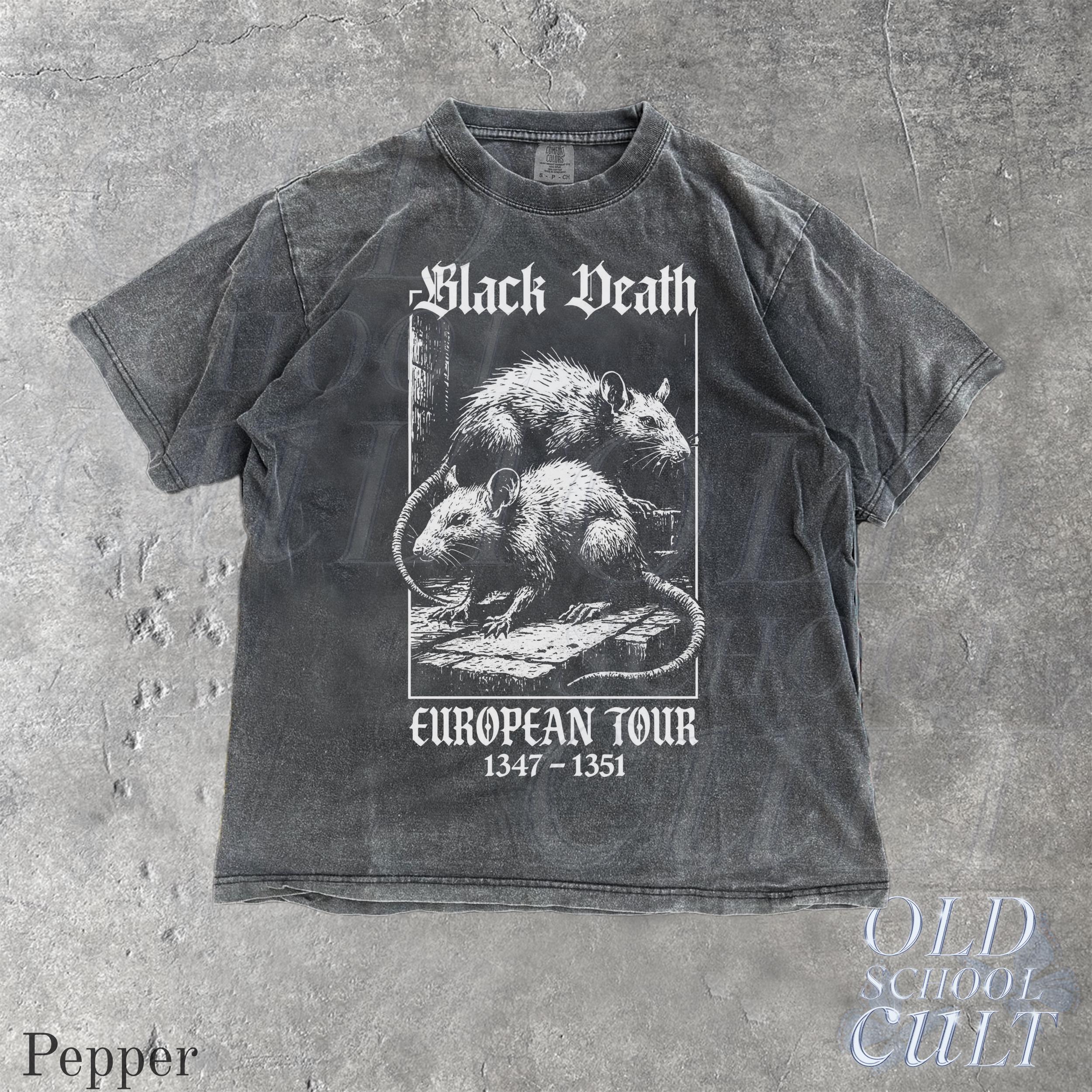 Black Death European Tour 1347- 1351 Vintage Graphic Shirts, Retro