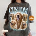 Custom Pet Vintage Bootleg T-Shirt, Retro Personalized  Pet Photo + Name Comfort Colors\u00ae Shirt, Custom Dog Portrait Top,Design Cat Shirt Tee