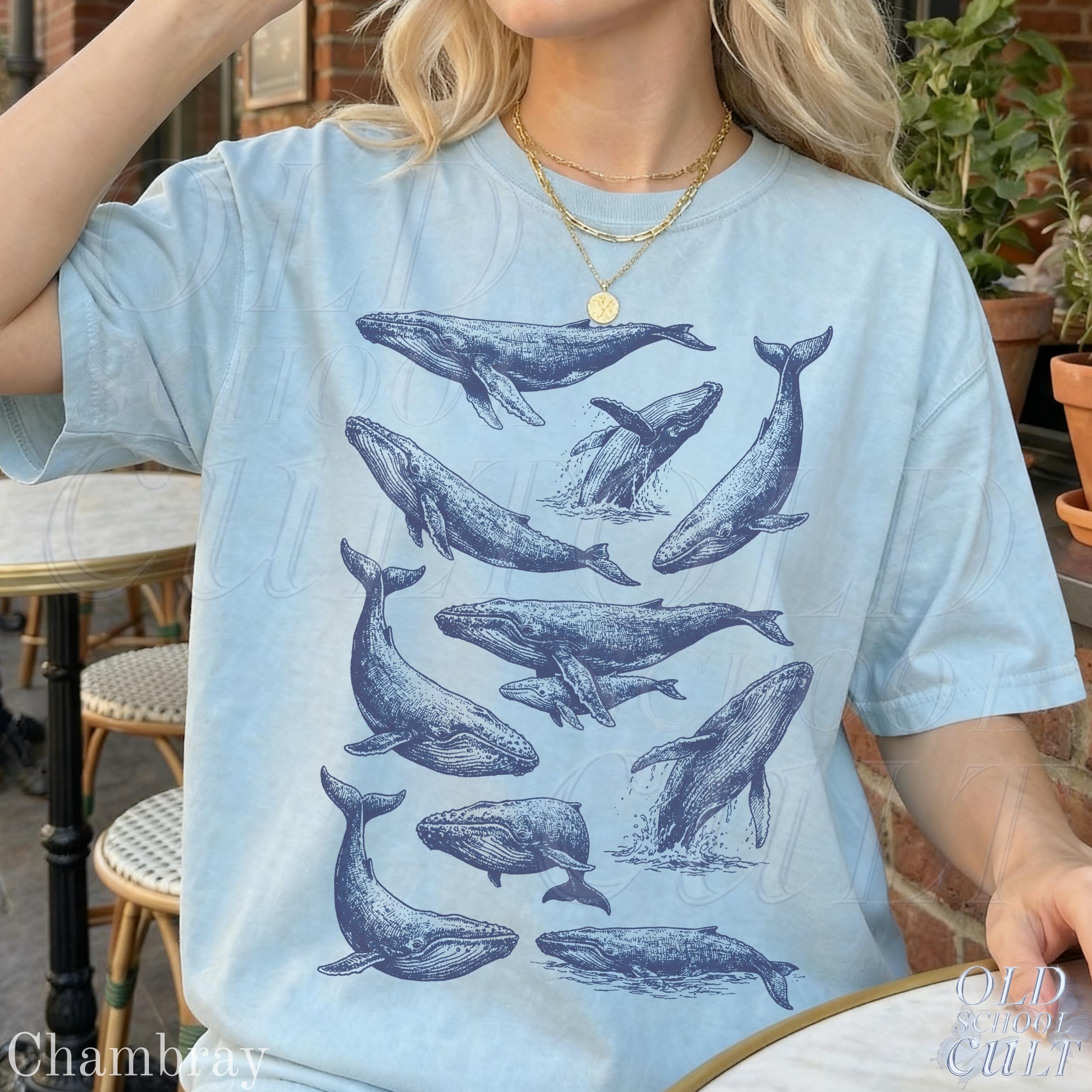 Whale 90s Vintage Tattoo Style Graphic Shirt, Retro Comfort Colors® Y2k ...