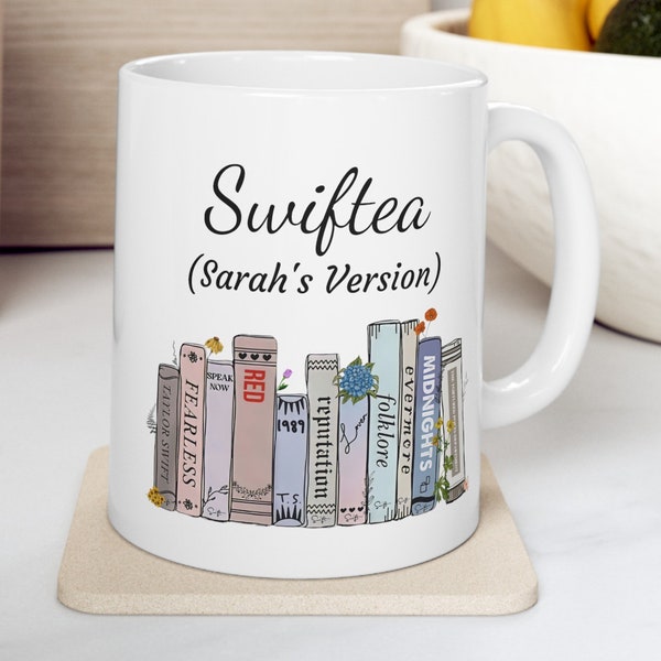 Swiftea Custom Mug, Gift for Music Lover, Taylors books, Gift for Her, Taylor Mug, Album Mug, Fan Mug, Swift Gift, Tea Mug