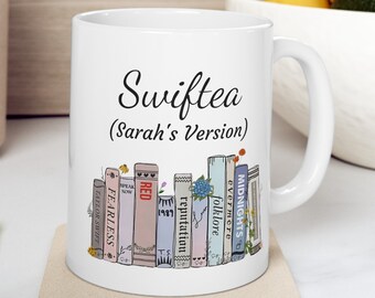 Mug personnalisé Swiftea, cadeau pour amateur de musique, livres Taylors, cadeau pour elle, tasse Taylor, tasse album, tasse fan, cadeau Swift, tasse à thé